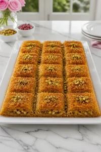 Pistachio Kadayif with Honey Rose Syrup