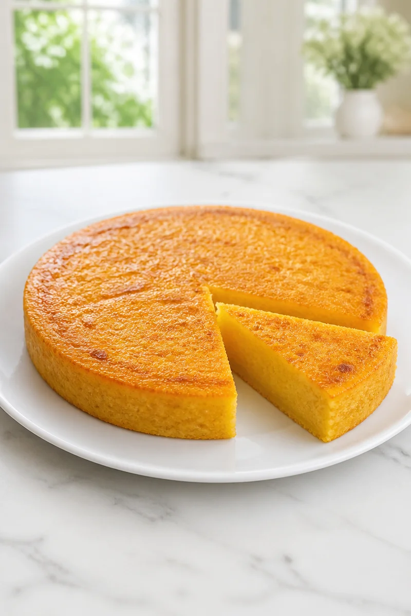 Delicious slice of Toucinho do Céu almond cake garnished with almonds.
