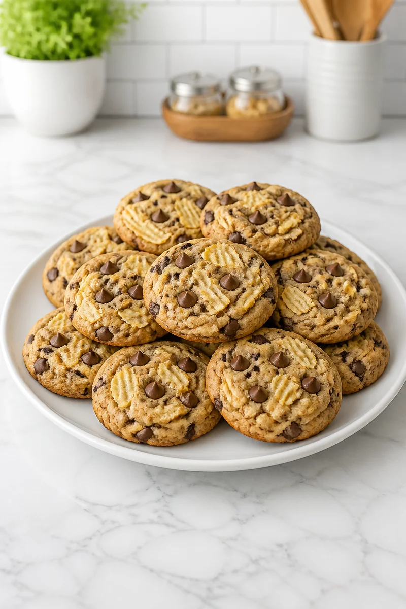 Delicious potato chip cookies with chocolate chips