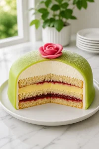 Prinsesstårta Swedish Princess Cake with Raspberry