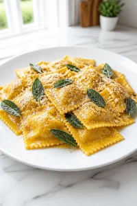 Pumpkin Ravioli Brown Butter Sage