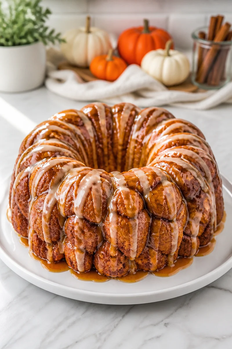Pumpkin Spice Monkey Bread Pull-Apart fresh from the oven, fluffy and delicious.