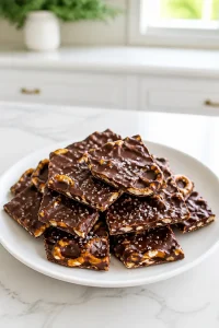 Simple Two Ingredient Chocolate Pretzel Bark