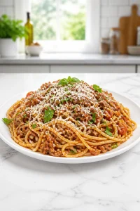 Slow Simmered Traditional Spaghetti Bolognese Sauce