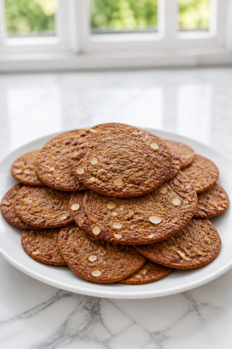 Delicious brown Danish Brunkager cookies spiced for the holidays.