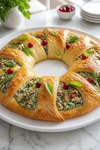 Spinach Artichoke Puff Pastry Wreath