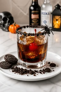 Spooky Halloween Black Russian Cocktail
