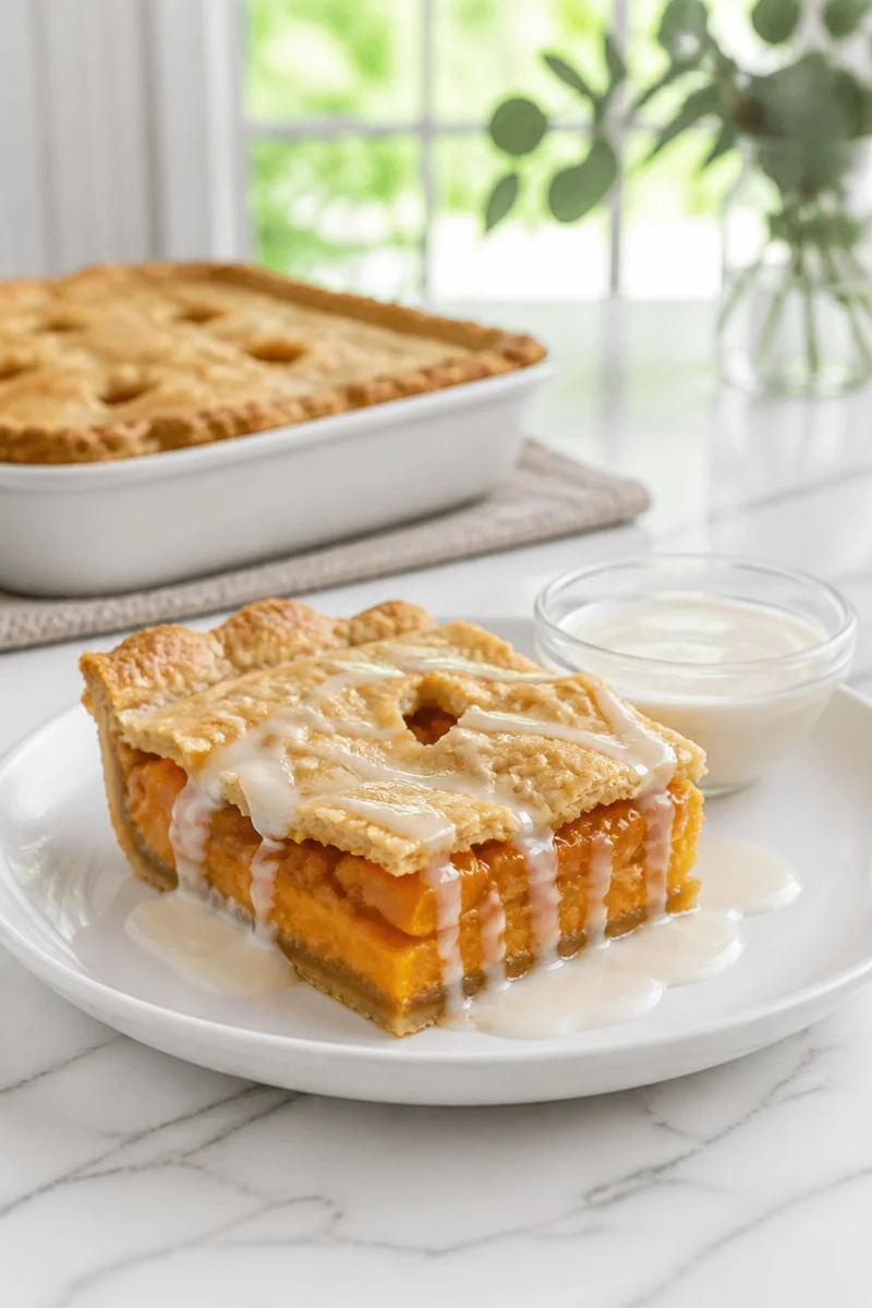 Surry County Sweet Potato Sonker dessert with sweet potatoes and crust