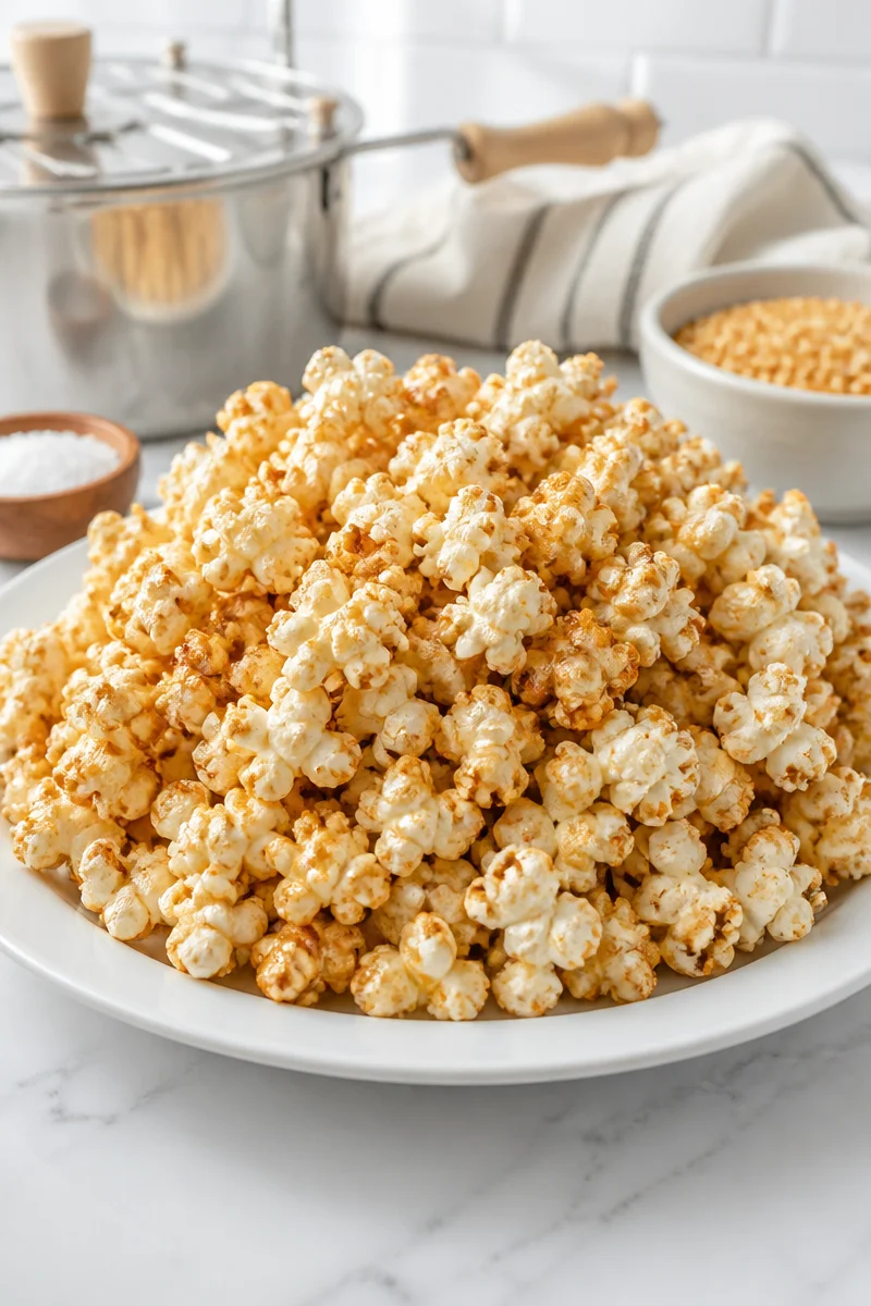 Delicious sweet and salty stovetop kettle corn in a bowl