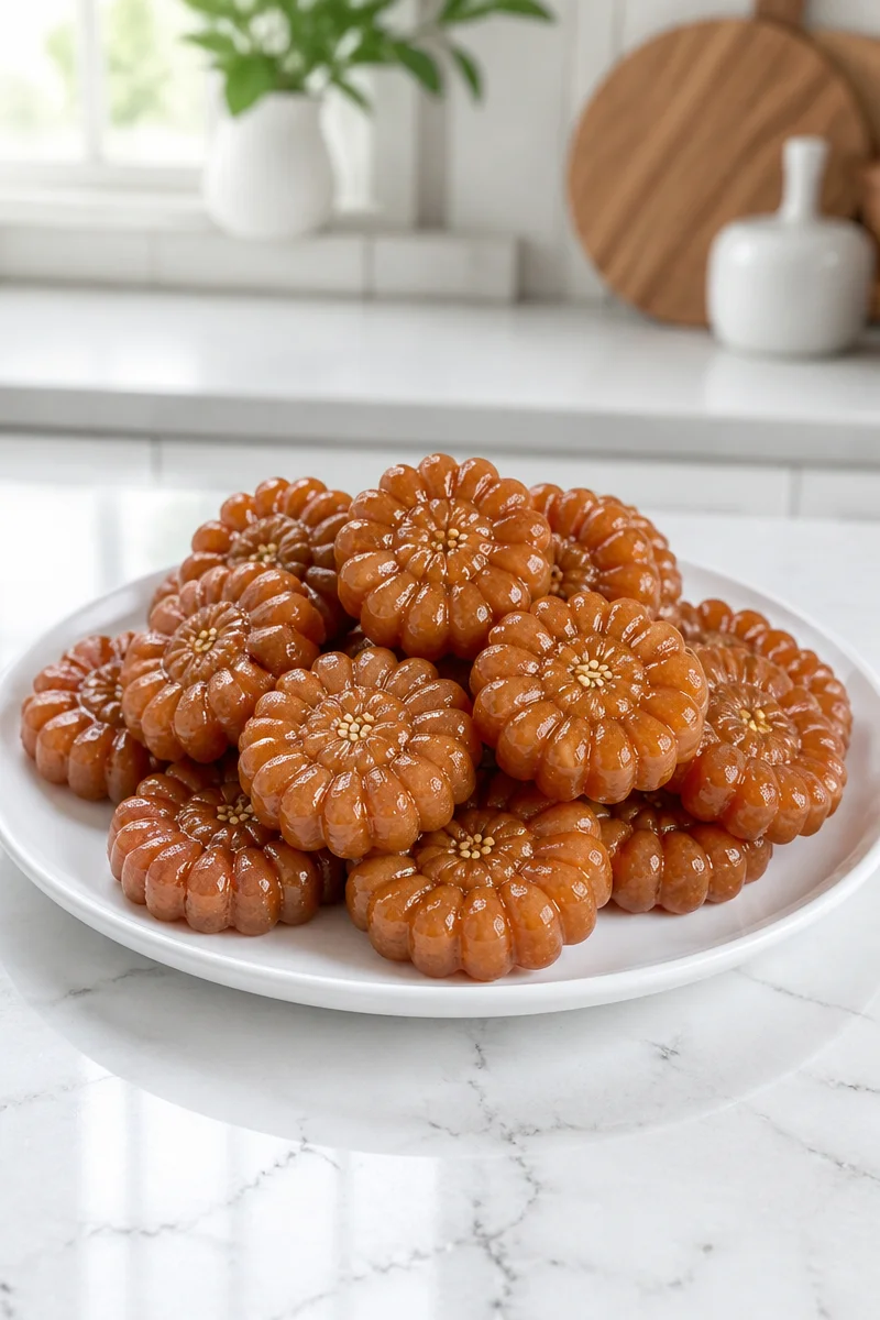 Traditional Yakgwa Korean honey cookies with a golden-brown finish.