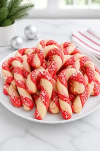 Twisted Candy Cane Cookies for Christmas