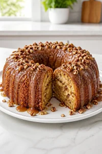 Warm Apple Dapple Cake with Pecans