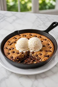 Warm Chocolate Chip Pizookie Skillet Cookie