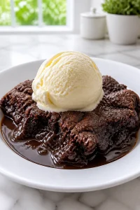 Warm Chocolate Cobbler with Fudgy Sauce