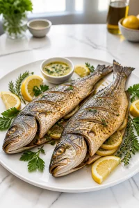 Whole Roasted Branzino With Lemon Herbs