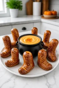 Witch Boot Pretzel Cheese Dip